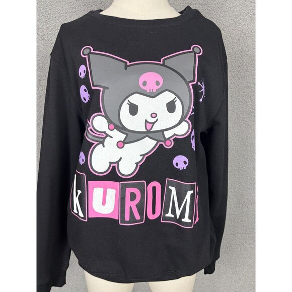 Kuromi Juniors' Kuromi Graphic Crewneck Sweatshirt Black Size Large NWT's - Picture 2 of 8